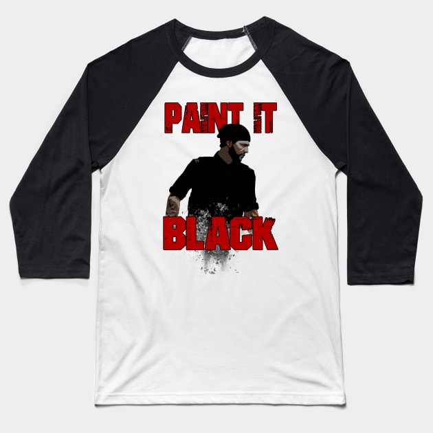 Wolf | Paint It Black Baseball T-Shirt by BloodLust180